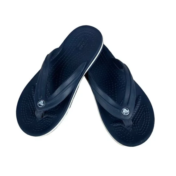 CROCS Navy Blue Flip Flop Sandals Shoes Croc Unisex Crocband Casual Navy Blue Flip Flop Sandals Size  main image 3